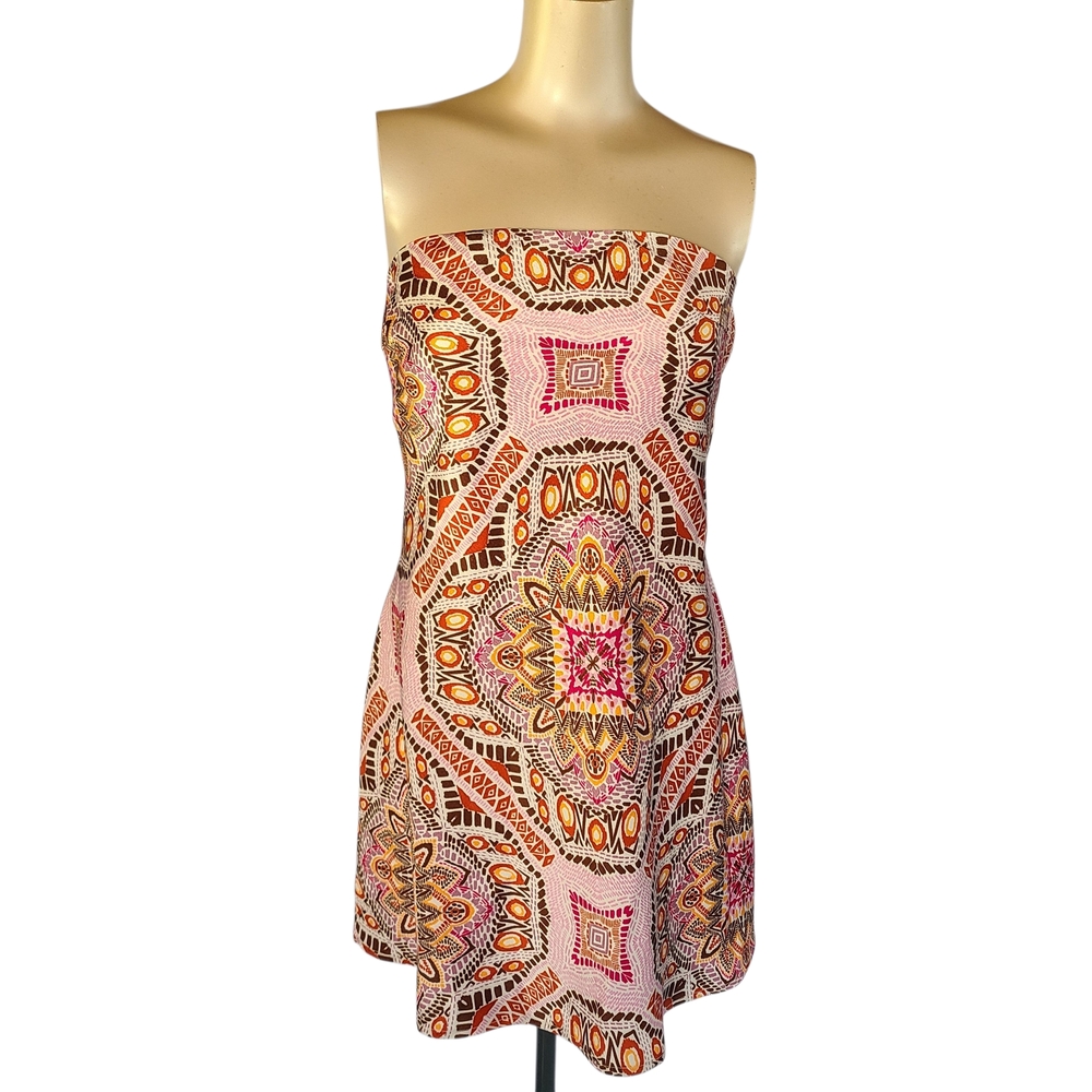 Rue 21 Strapless Geometric Mandala Print Mini Dress - Size M(No Size Tag)